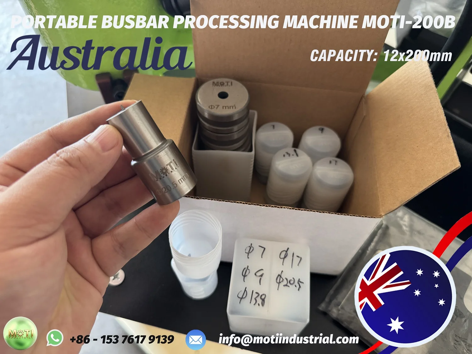 Punches and dies prepared for the MOTI-200B Australia shipment.