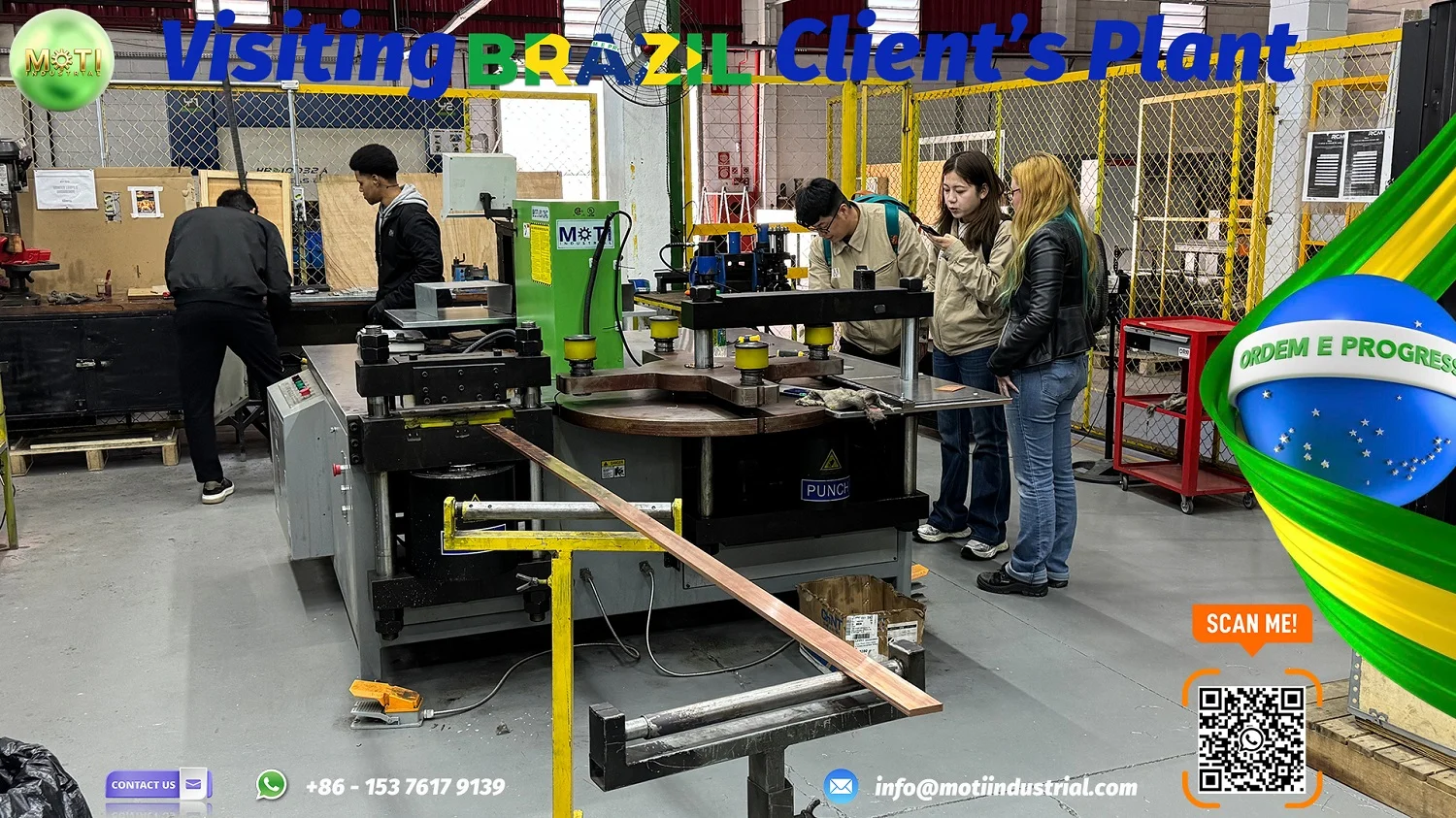 Busbar machine and material support during the TRISKEL factory visit.